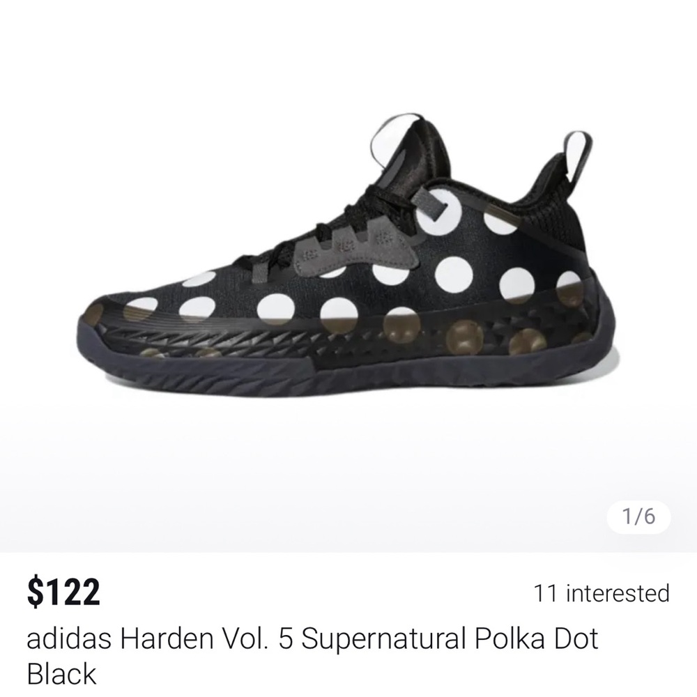 BRAND NEW - never worn Adidas Harden Polka Dot